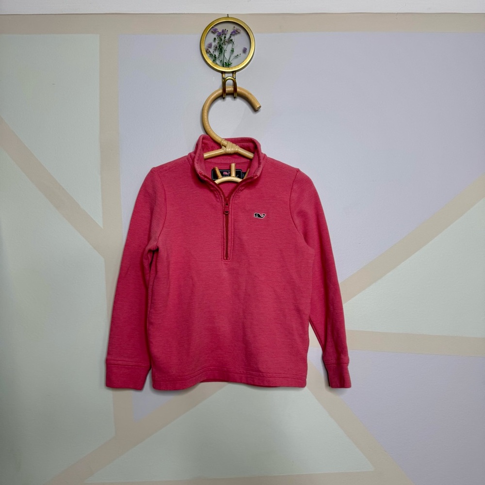 Vineyard Vines Kids' Bright Pink Half-Zip Sweatshirt